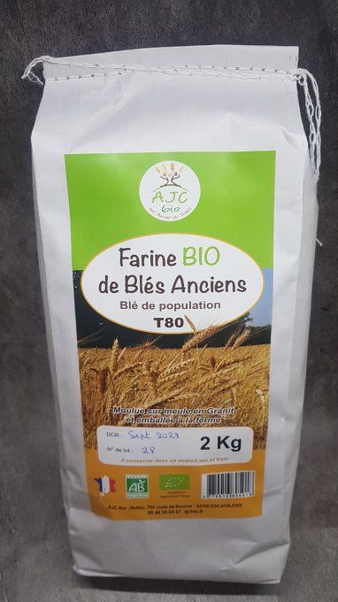 2 kg Farine Bio Blés Anciens T80 